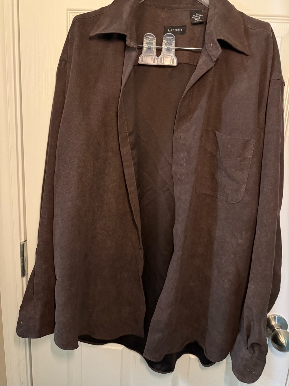 Van Heusen Men's Dark Brown Lightweight Shirt Jacket